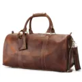 Vintage Bruine Echt Lederen Reistas Grote Capaciteit Reistas Duffel Bag Heren Handtas - 50 cm * 24 cm * 25 cm / koffiekleur
