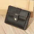 Θήκη καρτών από γνήσιο δέρμα ανδρών γυναικών vintage λεπτό πορτοφολι πιστωτικών - Δέρμα Crazy Horse σκούρο καφέ