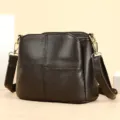 Donkerbruine echt lederen crossbody tas, veelzijdige dames schoudertas voor dagelijks. - koffiekleur