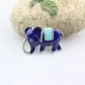 Detailansicht der blauen Emaillierten Elefanten Brosche mit Strasssteinen Tiermotiv Anstecknadel - Blau