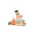 Weihnachten Schneemann Strass Brosche Emaillierte Anstecknadel Mode Schmuck Damen Geschenk - Weihnachtsschneemann Stil