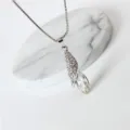 Zilveren kristal druppel hanger halsketting, elegante strass sleutelbeen ketting mooi. - Ketting / Wit