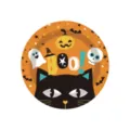 Halloween Einweg Pappteller Party Dekoration süße schwarze Katze Kürbis Geist Geschirr Set - 7-Zoll-Pappteller (10er-Pack)