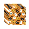 Halloween party disposable paper napkins set with cute ghost, pumpkin, black cat - Paper Napkins (Pack of 20)