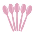 Cuillères en plastique rose ensemble de couverts jetables vaisselle de fête déco 5 pcs - Cuillères (lot de 10)
