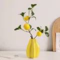 Nordic starfruit ceramic vase with artificial lemon flower arrangement for stylish home decor. - Starfruit Vase + 3-Fruit Lemon Branch Combo Style 1