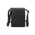 Zwarte lederen schoudertas voor heren, stijlvolle casual crossbody tas voor dagelijks gebruik. - S / Zwart