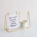 Portavaso creativo di lusso nordico per biglietti da visita con vaso in ceramica e cornice dorata - Pianta in vaso con cornice dorata