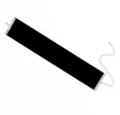 Detailed view of the wide black velvet choker necklace, highlighting silver metal ends. - Black