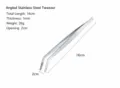 Curved stainless steel tweezers, 16cm long, 1mm thickness, perfect for gardening and crafts use. - Curved Tweezer (Mirror Polished) / 16cm