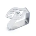 Morsetto per tovaglia in acciaio inossidabile con design a foglia, supporto antiscivolo - Foglia / Colore originale