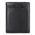 Multifunctionele heren portemonnee van echt zwart leer retro creditcard houder case - 9*2.5*11.5cm / Zwart