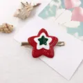 Christmas star hair clip red white green enamel duckbill clip cute hair accessory for women kids - Small Christmas Star
