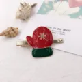 Christmas red green mitten hair clip cute duckbill hairpin holiday hair accessories detail - Christmas Small Glove