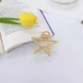 Gold metal star hair claw clip detail featuring a delicate pearl accent on white surface. - Star Pearl Style (Pearl Star)