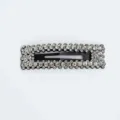 Pinza para el pelo con pedrería brillante pasador metal negro accesorio moda mujer elegante - Pinza Lateral Rectangular (Estilo 1)
