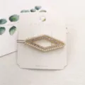Gouden geometrische parel strass haarspeld, elegante kristallen haarklem voor dames en meisjes. - Ruitvorm Parel Strass
