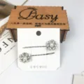 Pearl rhinestone hair clips set, elegant floral metal bobby pins for women daily wear. - Pearl Rhinestone Flower (9) / Gold