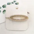 Koreaanse stijl parel strass ovale haarspeld elegante haarklem haaraccessoire voor vrouwen - Ovaal Parel Strass