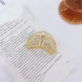 Gold metal hair claw clip hollow shell shape elegant hair accessory for women styling. - Shell Style (Large Shell)