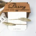Gold feather hair clips bobby pins alloy side clips cute hair accessories for women girls - Feather Leaf (13) / Gold