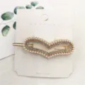 Elegant pearl rhinestone hair clip, stylish chevron design side hairpin for women. - Heart Pearl Rhinestone