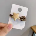 Koreaanse stijl ster strass haarelastiek eenvoudig schattig elastisch haar touw voor vrouwen - Ster Vorm / Bruin