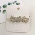 Korean style rhinestone pearl butterfly hair clip elegant gold side hairpin for women - Three Butterflies Rhinestone