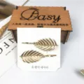 Gold leaf hair clips set for women, chic alloy bobby pins fashion hair accessories styling. - Leaf Style (18) / Gold