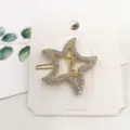 Exquisite rhinestone star hairpin, elegant metallic bobby pin for stylish hair styling. - Starfish Rhinestone