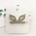 Rhinestone hairpin shiny crystal side clip metal hair barrette for women and girls variant - Rabbit Ears Rhinestone
