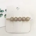 Gold rhinestone pearl flower hair clip side bobby pin elegant hair accessory for women - Five Flowers Pearl Rhinestone