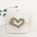Gold rhinestone heart hairpin variant, elegant sparkly hair clip for women and girls styling. - Heart Shape Rhinestone