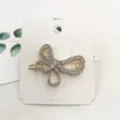 Rhinestone butterfly hairpin side clip elegant metallic hair accessory for women and girls - Bowknot Rhinestone