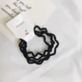 Koreaanse stijl zwarte golvende haarbanden elastische eenvoudige haaraccessoires - 4 Stuks/Verpakking / Zwart