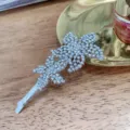 Pinza de pelo flor de pedrería coreana, horquilla lateral de cristal brillante para mujeres. - Dos Flores