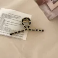 Elegante zwarte en gouden lederen geweven ketting haarklem voor dagelijkse styling. - Zwart