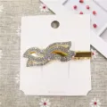 Rhinestone gold hair clip for women elegant crystal barrette sparkling hair accessories - 7# Hair Clip (Bowknot Feather)
