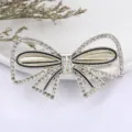 Rhinestone bow hair clip in silver alloy, elegant sparkling crystal hairpin for women and girls. - Fan-Shaped Butterfly