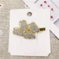 Gold rhinestone butterfly hair clip elegant duckbill clip sparkling crystal hair accessories - 12# Hair Clip (Double Layer Bowknot)