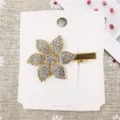 Elegant rhinestone flower duckbill hair clip gold metal hairpin for women daily fashion hair accessories - 15# Hair Clip (Metal Flower Branch)