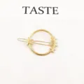 Gold metal hair clip with circle and star design, elegant bobby pin for women daily styling. - Round Star-Gold