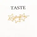 Gold Triple Star Hair Clip Metal Star Hairpin Minimalist Hair Accessories for Women and Girls - Triple Stars-Gold