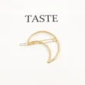 Gold metal moon hair clip minimalist geometric bobby pin elegant daily hair accessories - Moon-Gold