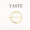 Gold metal circular geometric hair clip, simple elegant design for daily wear and styling. - Circle-Gold
