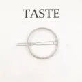 Minimalist silver metal circle hair clip geometric slide barrette stylish daily hair accessory - Circle-Silver