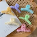 Pinces à cheveux en organza douces colorées pinces requin élégantes pour coiffures de femmes - Gris Lumineux
