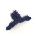Pince à cheveux en résille bleu foncé, élégant clip requin en dentelle pour femmes - Bleu Marine