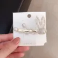 Korean style crystal pearl duckbill hair clip elegant side hair accessory for women and girls - Little Rabbit