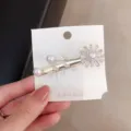Koreaanse parel madeliefje haarspeld elegante zijklem zoete metalen eendenbek haaraccessoire - Zonnebloem
